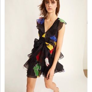 NWT Cynthia Rowley Rainbow Wallflower Ruffle Dress